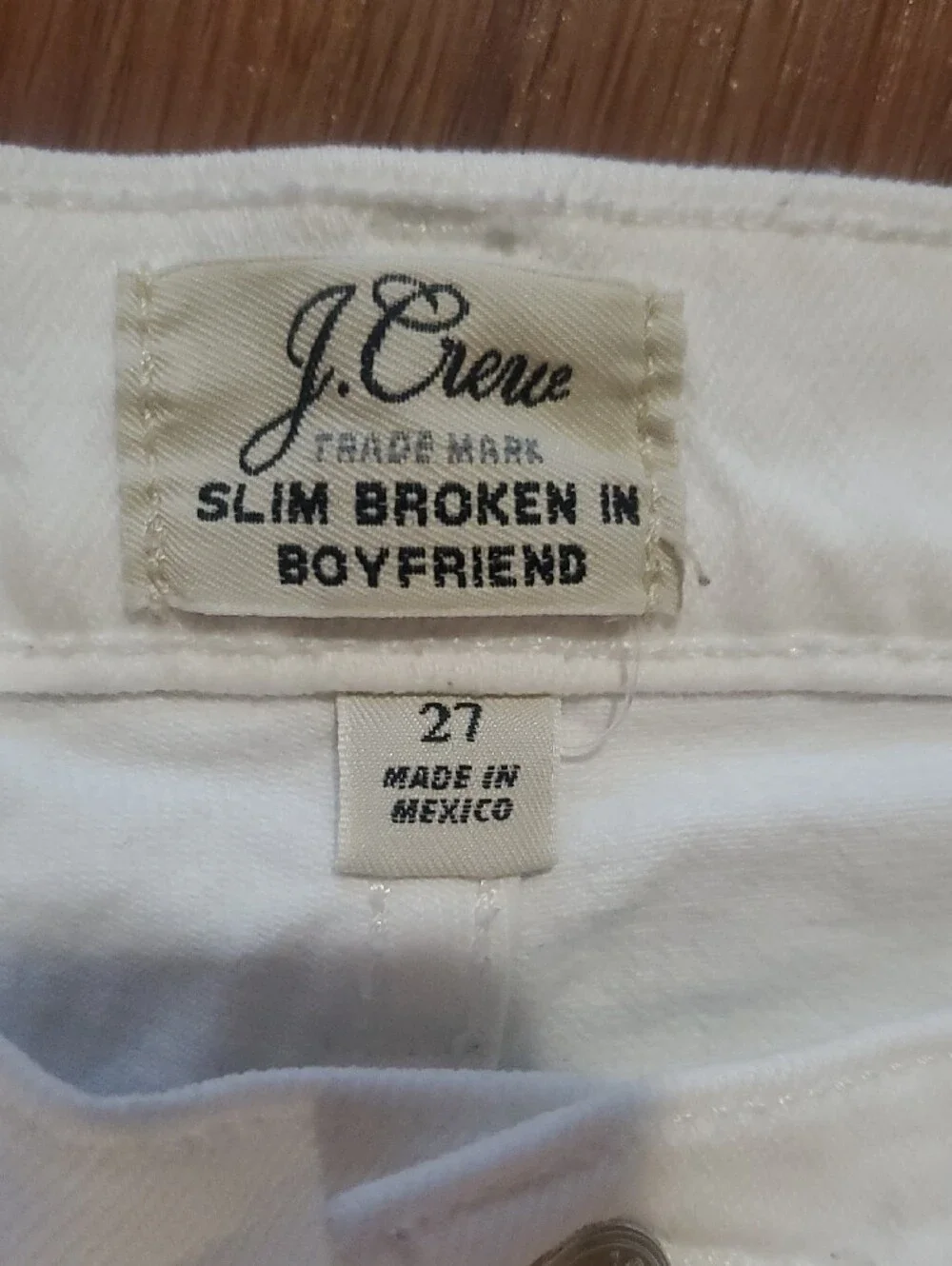 J. Crew White Slim Broken-In Boyfriend Jeans